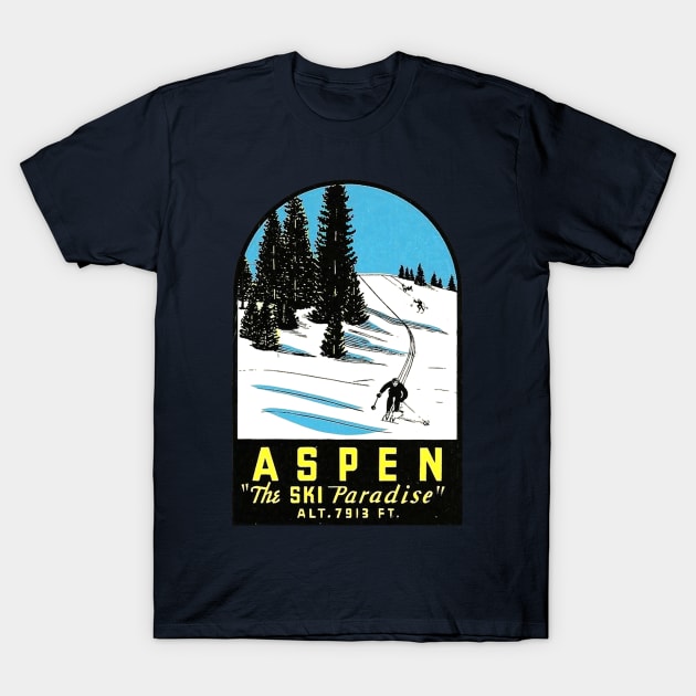 Aspen Colorado Vintage Ski T-Shirt by Hilda74